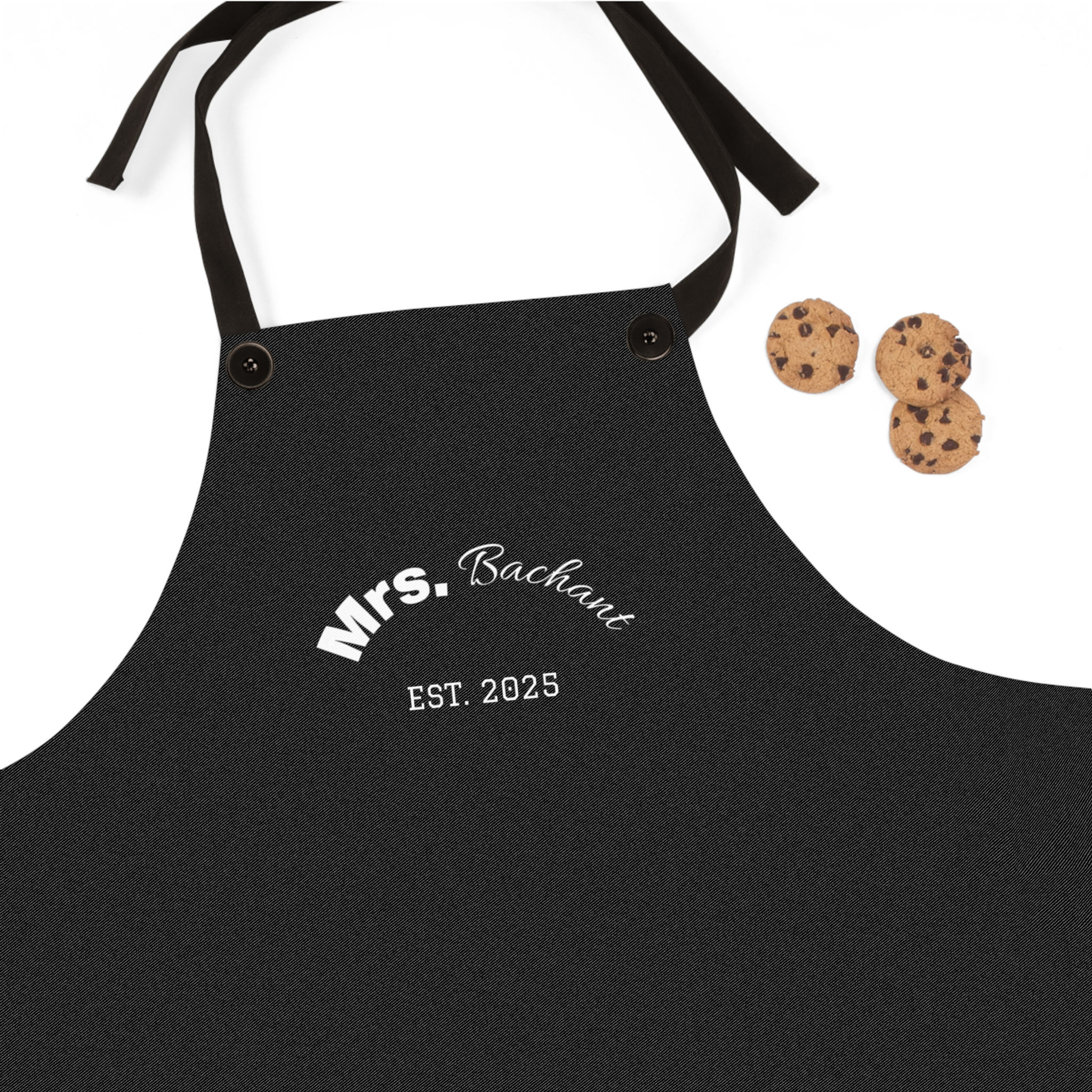 Black Apron – Custom Name & Est. Year (Minimalist Design)