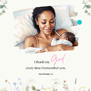 A watercolor portrait from photo, accompanied by a Bible verse from Philippians 1:3