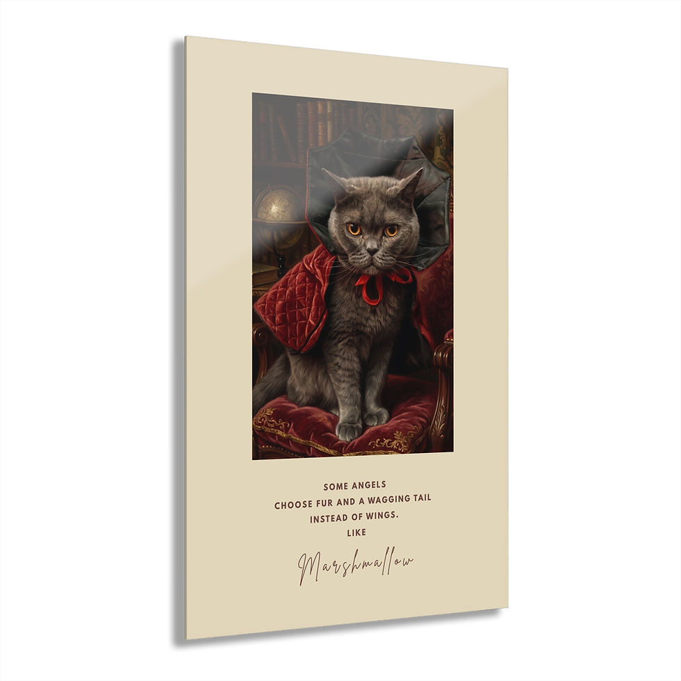 Custom Cat Memorial Portrait | Digital Oil Wall Art