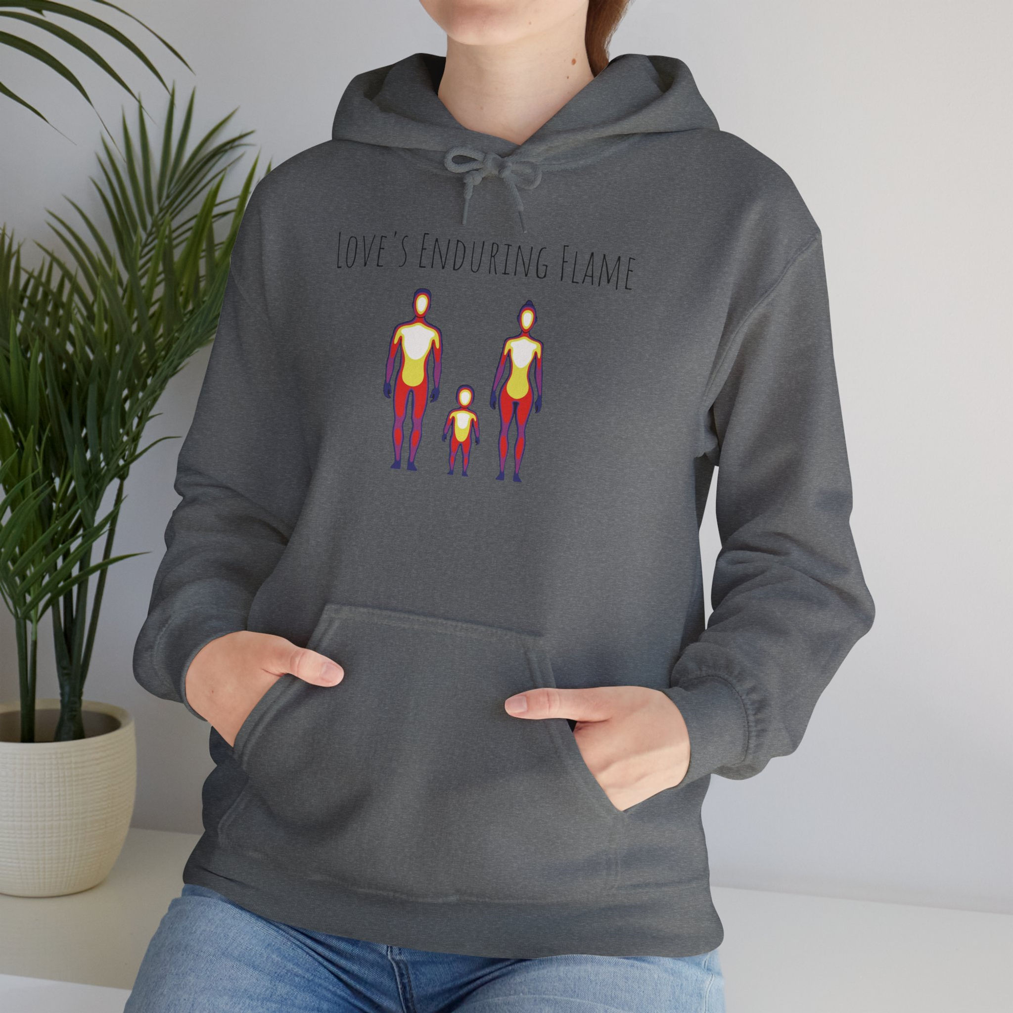 Customized Enduring Flamer Hoodie - A Symbol of Love and Unity - graphite heather - lifestyle