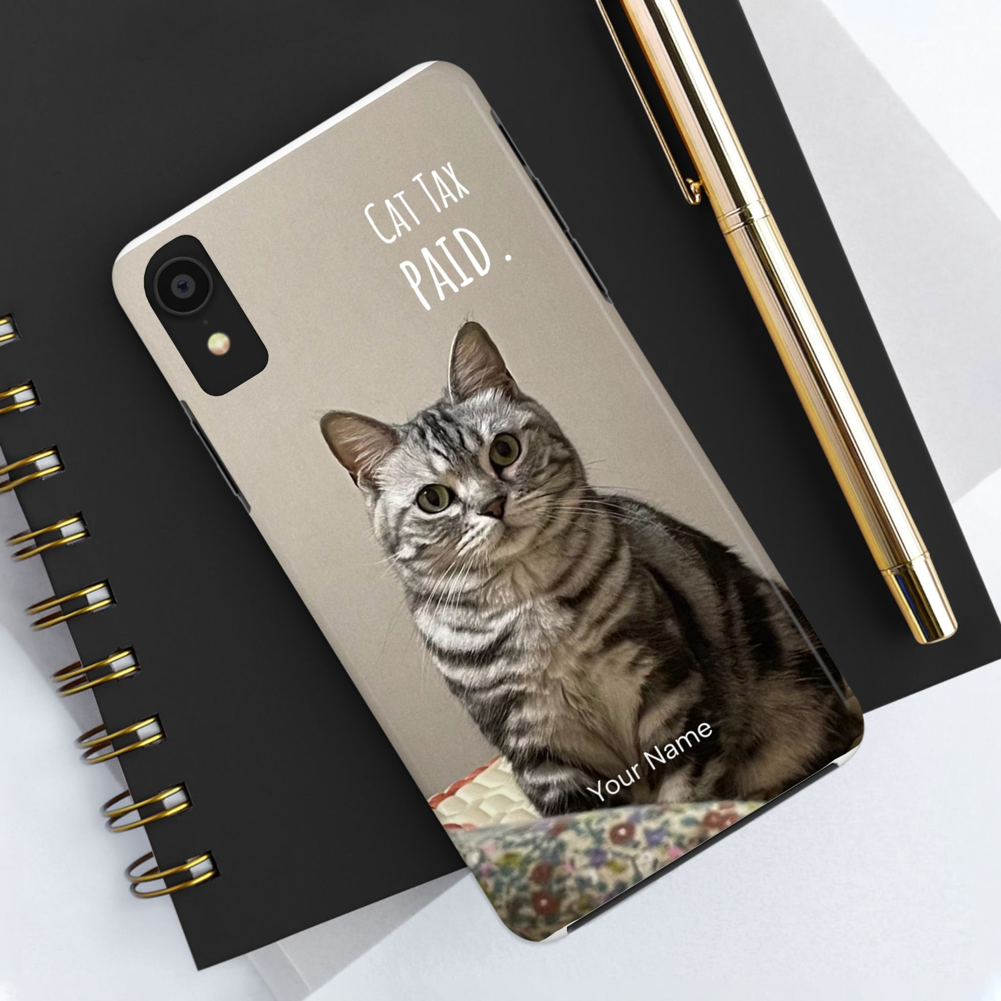 Custom Cat Tax Paid Phone Case - Perfect for TikTok Refugees