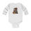 Thumbnail: Infant Long Sleeve Bodysuit Terrifying Capybara and Pumpkin Halloween - white - front
