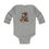 Thumbnail: Infant Long Sleeve Bodysuit Terrifying Capybara and Pumpkin Halloween - heather - front