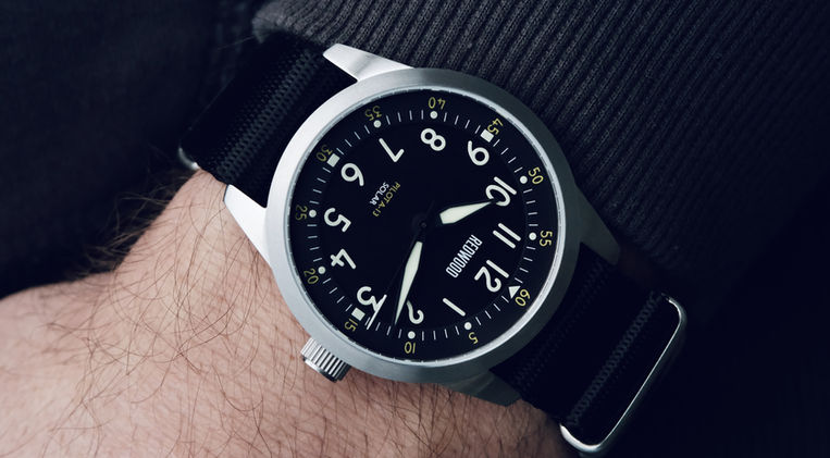 Redwood Pilot A-13 Solar Review Canadian Watch Brand Solar Quartz Movement Mainspring Watch Magazine 