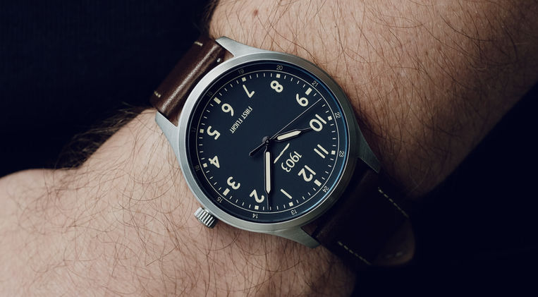 1903 Watch Co. First Flight Review Pilot Watch American Microbrand History of Flight Miyota 9039 Mainspring Watch Magazine