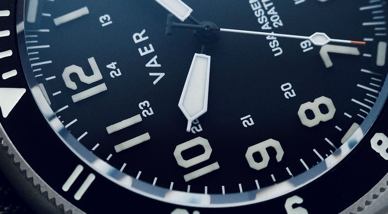 Vaer Watches C4 Tactical Field Solar Review Beadblasted Case Military Field Watch Solar Quartz Mainspring Watch Magazine