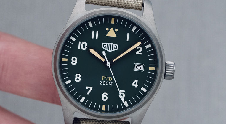 Guild Timepieces FTD Titanium Pilot Interceptor Green Review American Microbrand Military Watch Mainspring Watch Magazine