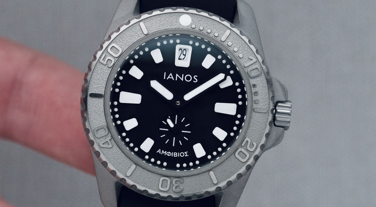 Inaos Amfivios Review Greek Microbrand Dive Watch 3D Lume Blocks Sellita SW360-1 Mainspring Watch Magazine
