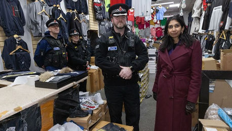 Suella hits the shops: Operation Vulcan cops joined by home secretary