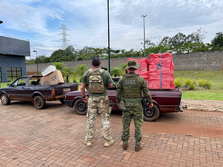 PF e BPFRON-PMPR apreendem dois veículos carregado com cigarros contrabandeados do Paraguai.