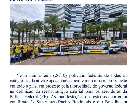 Policiais Federais fazem manifestação nos Estados e no Distrito Federal