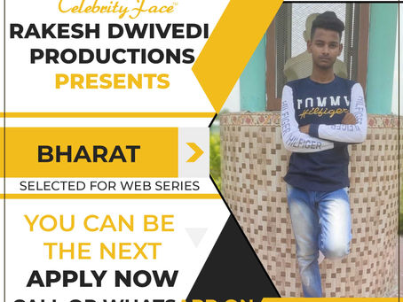 Bharat is Selected for the Celebrity Face Short Video Shoot.