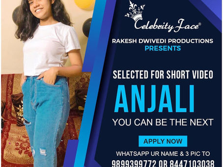 Anjali is Selected for the Celebrity Face Short Video Shoot.