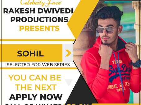Sohil is Selected for the Celebrity Face Short Video Shoot.