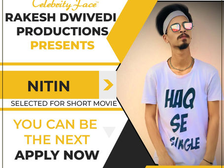 Nitin is Selected for the Celebrity Face Short Video Shoot.