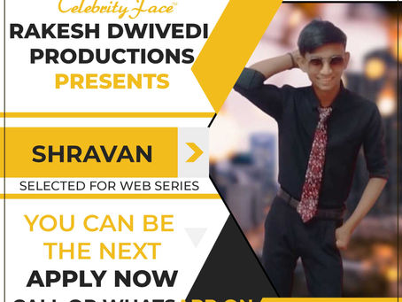 Shravan is Selected for the Celebrity Face Short Video Shoot.