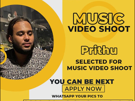 Prithu Selected for the Celebrity Face Music Video Shoot