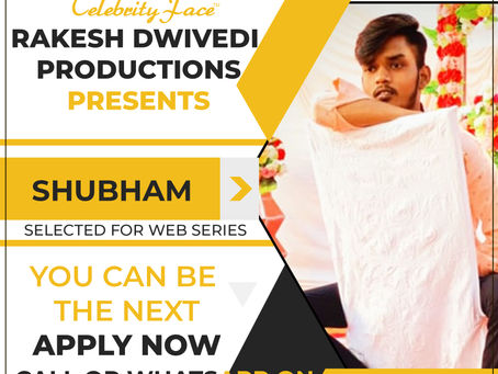 Shubham is Selected for the Celebrity Face Short Video Shoot.