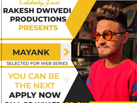 Mayank is Selected for the Celebrity Face Short Video Shoot.