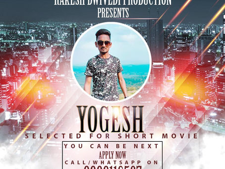 Yogesh is Selected for the Celebrity Face Short Video