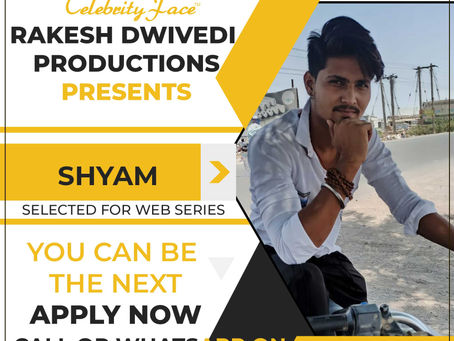 Shyam is Selected for the Celebrity Face Short Video Shoot.