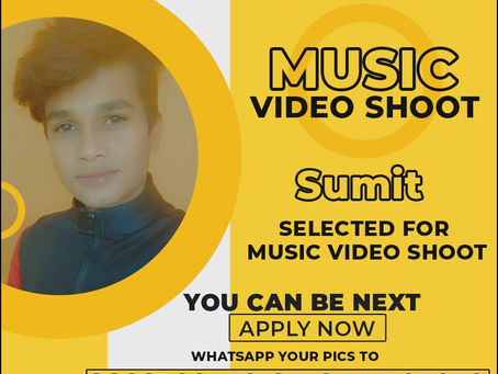 Sumit is Selected for the Celebrity Face Music Video Shoot