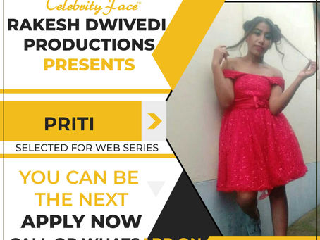 Priti is Selected for the Celebrity Face Short Video Shoot.