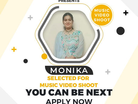 Monika is Selected for the Celebrity Face Music Video Shoot.