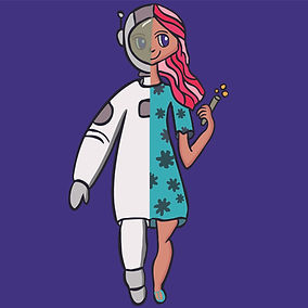 Same as astrowomen from before. flat version. purple background.