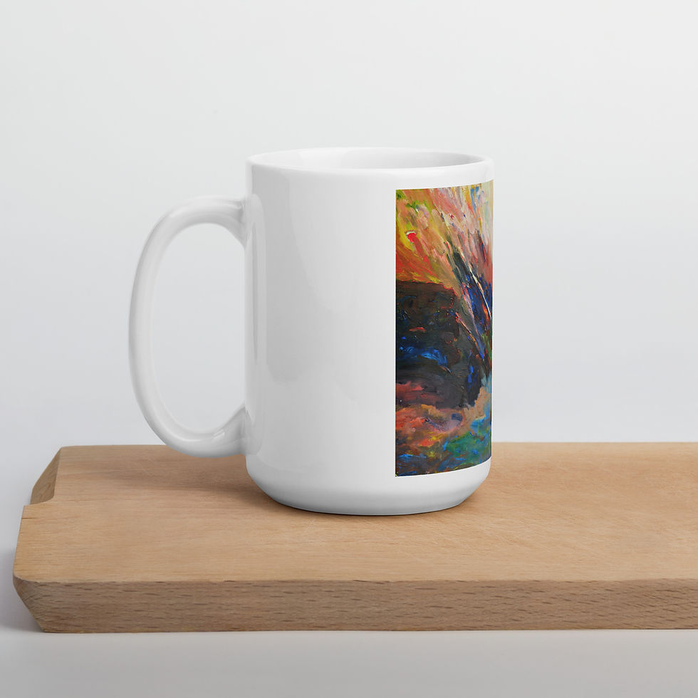 Thumbnail: Abstract Landscape White Glossy Mug