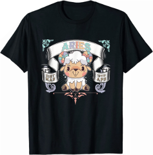 Super Cute Aries Ram Zodiac Star Sign Born in March or April - Standard T-Shirt-300-mockup