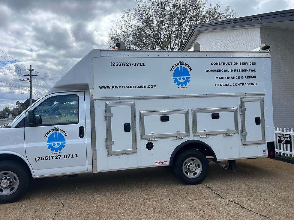 KWC Tradesmen truck based in north central Alabama - construction and maintenance projects for commercial and residential