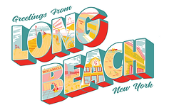 Long Beach post card inspired tshirt design for East End volleyball league