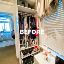 A closet before it was organized