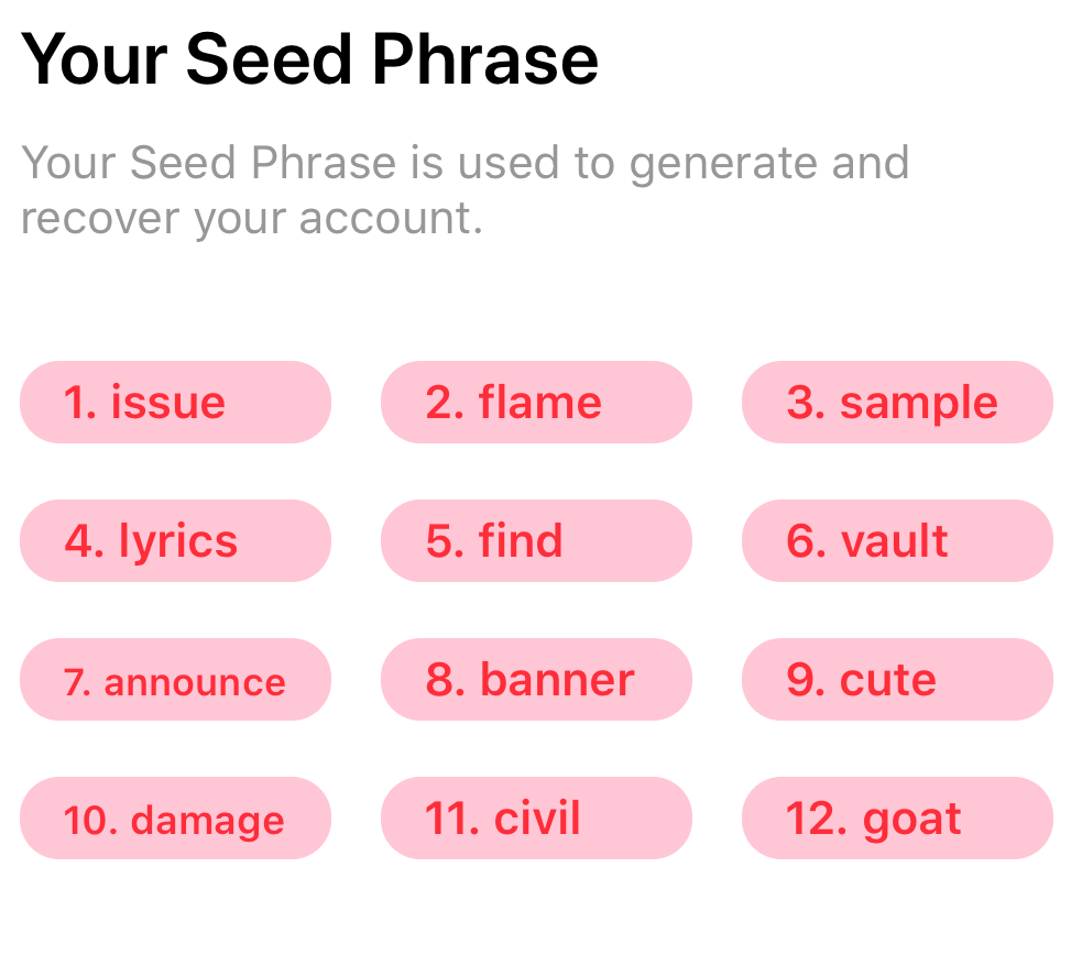 seed phrase