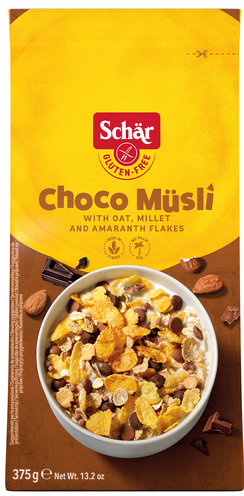 Schär Muesli s čokoladom bez glutena 375g – bezglutenske žitne pahuljice čokoladne, online kupnja i dostava na luroni.hr