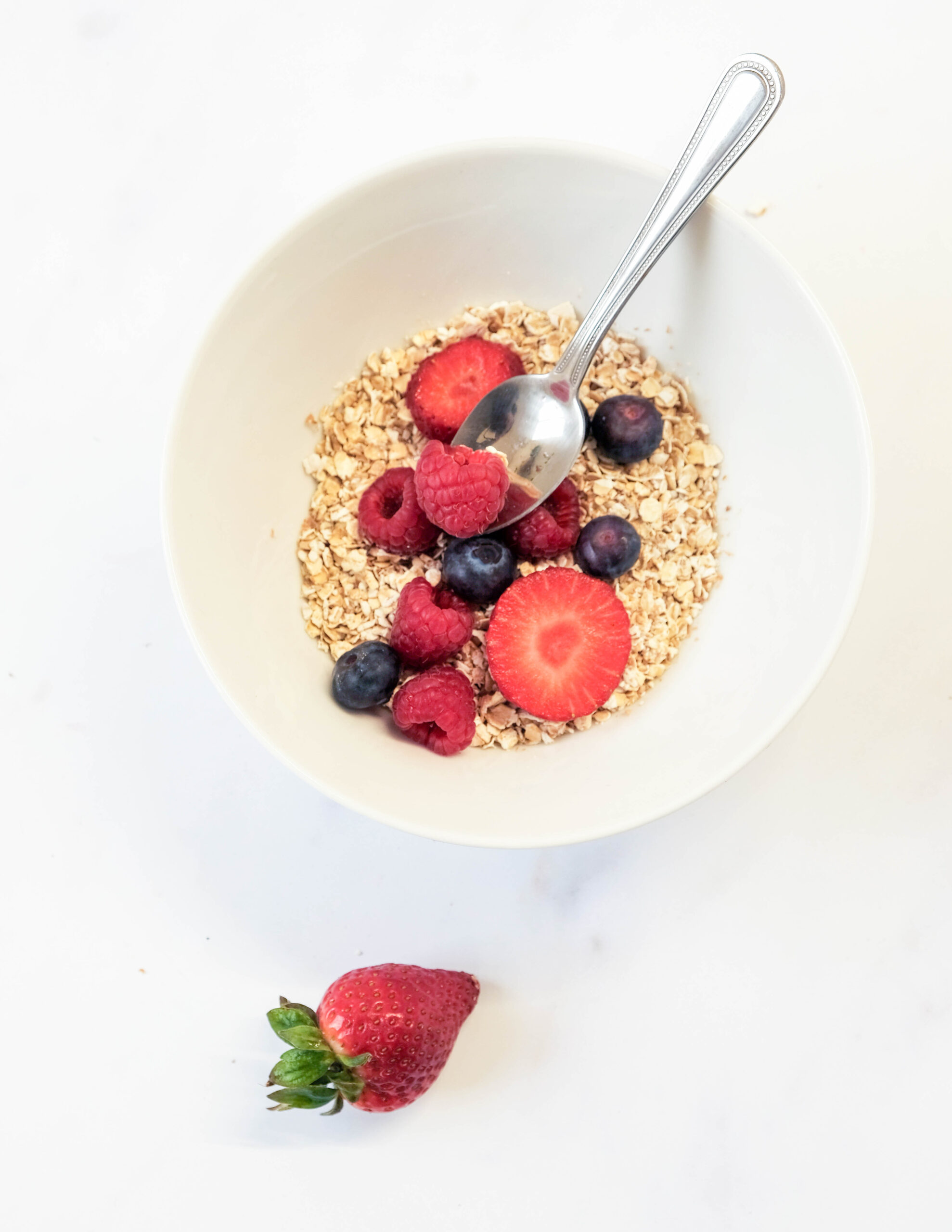 Colorful bowl of berries and oats
