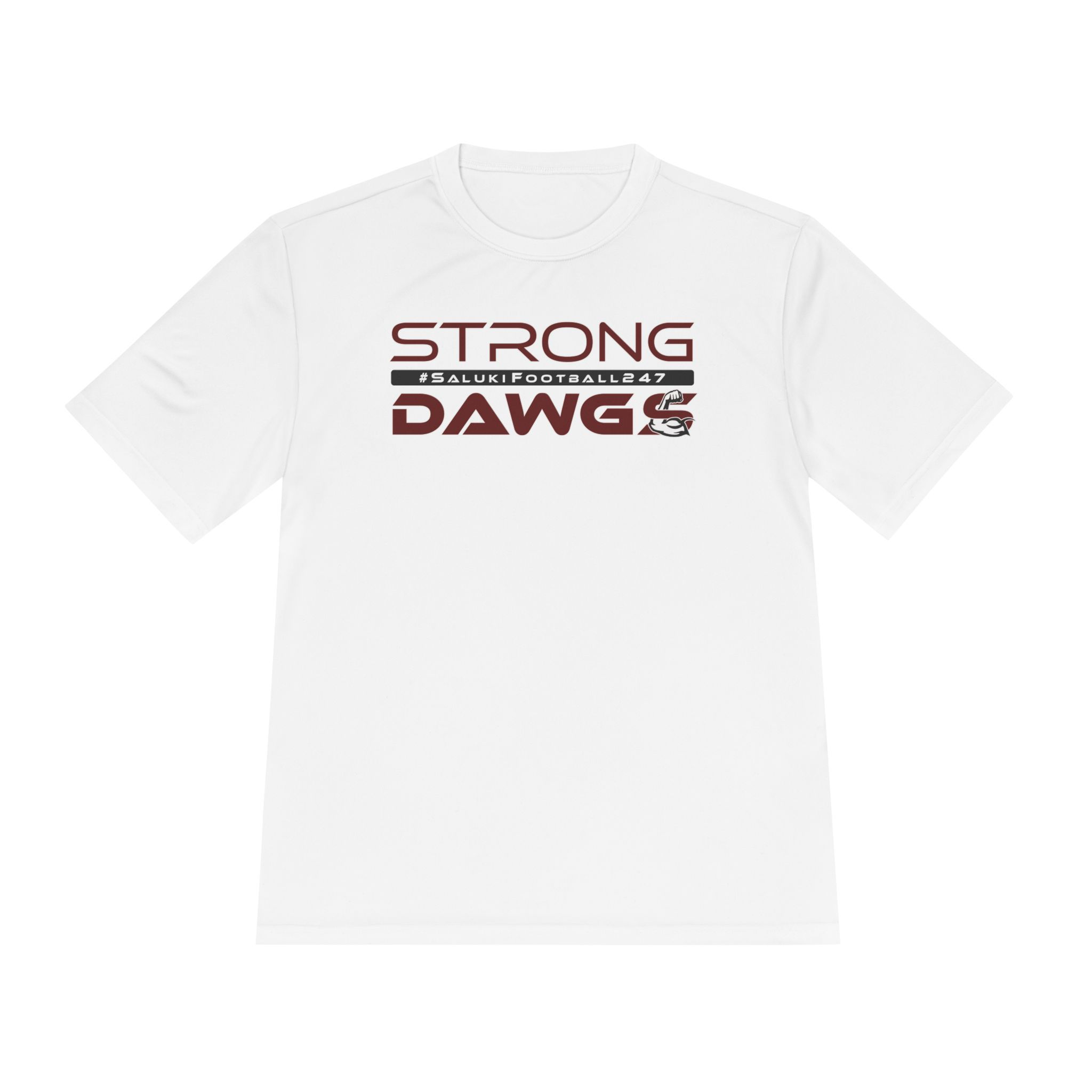 2-Sided StrongDawgs Moisture Wicking Tee (White, Maroon, Black) #006