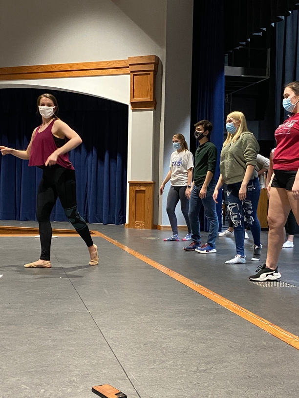 Danyel Mann visits BHS on the set of Footlooose