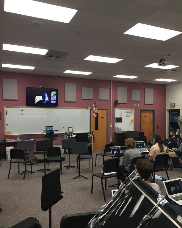 Dane Clark, drummer for John Mellencamp virtually visits BHS