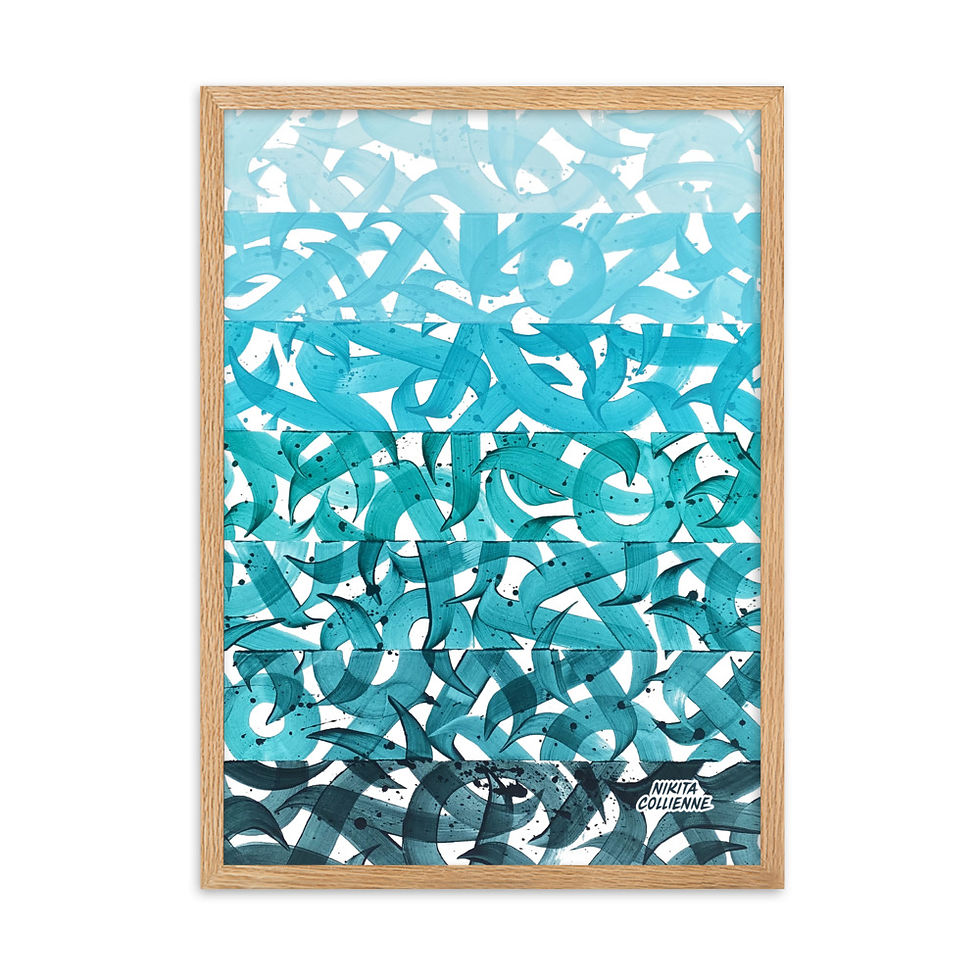 Thumbnail: "Aqua Blues" framed art print