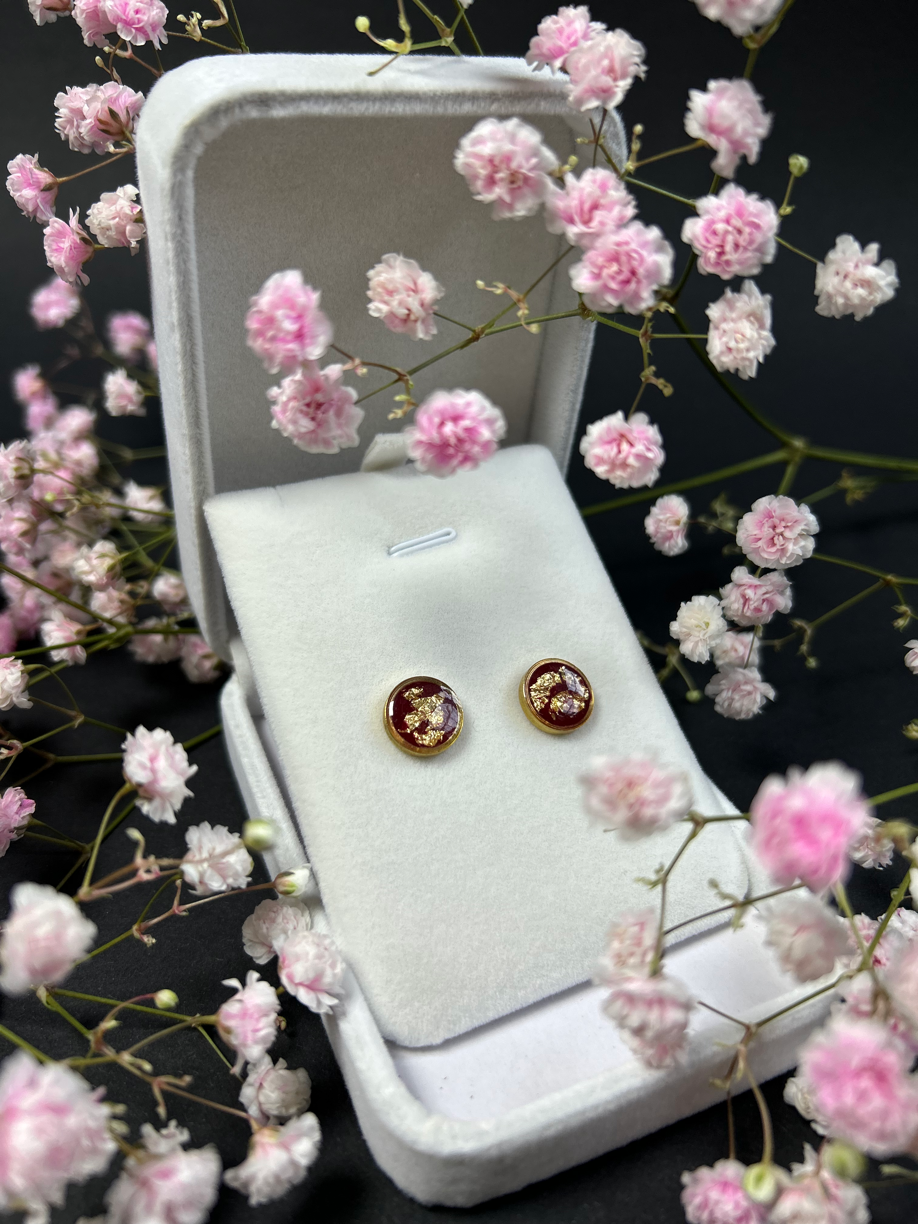 Złote okrągłe kolczyki sztyfty mini