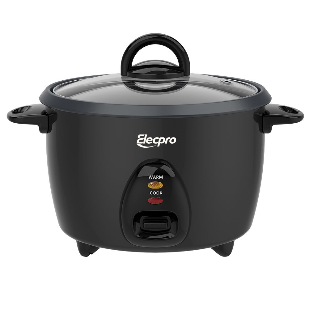 400W Black 0.7mm Non Stick Coating Inner Pot Glass Lid Multifunction Small Mini