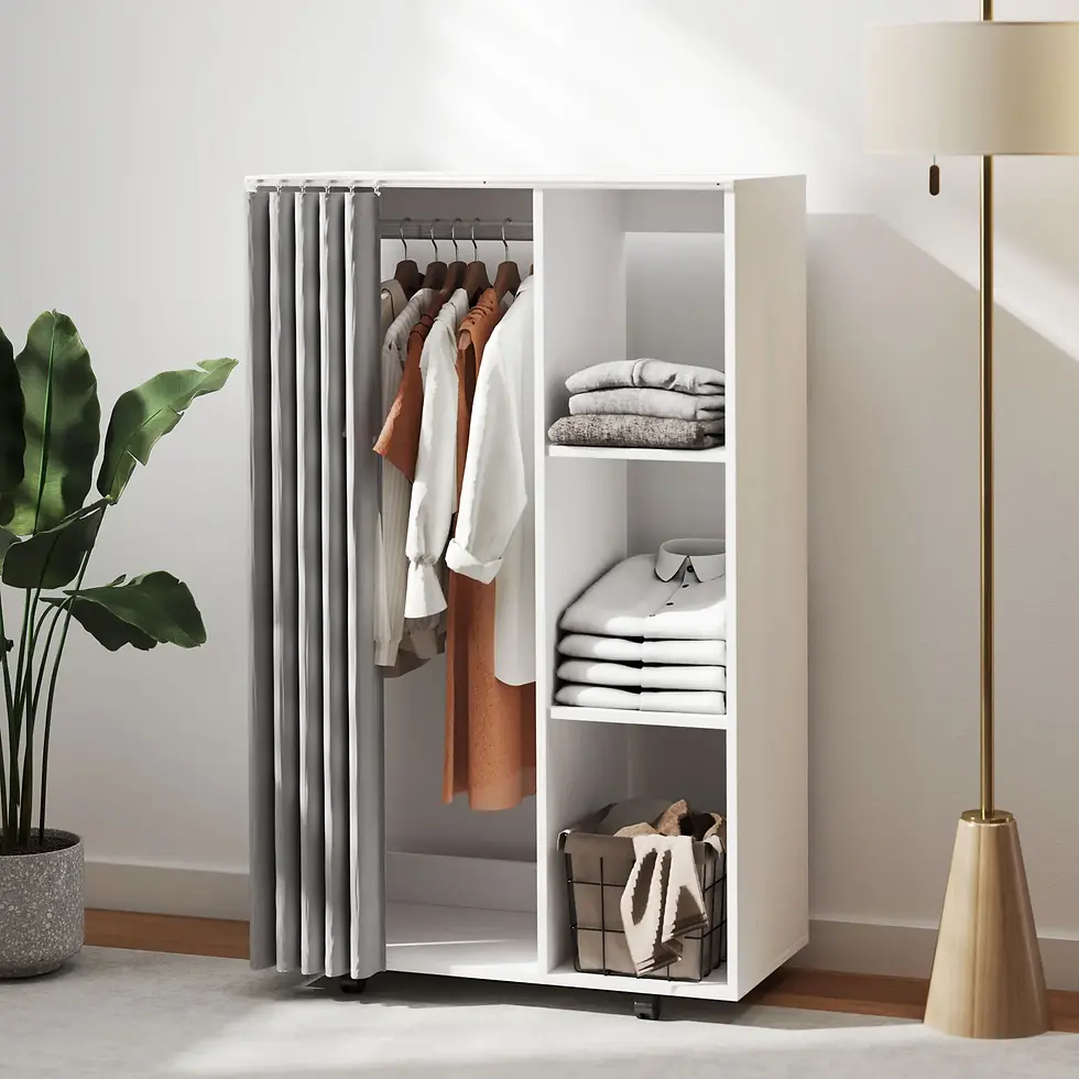 Miniature : HOMCOM Wardrobe Storage Unit Mobile Cabinet