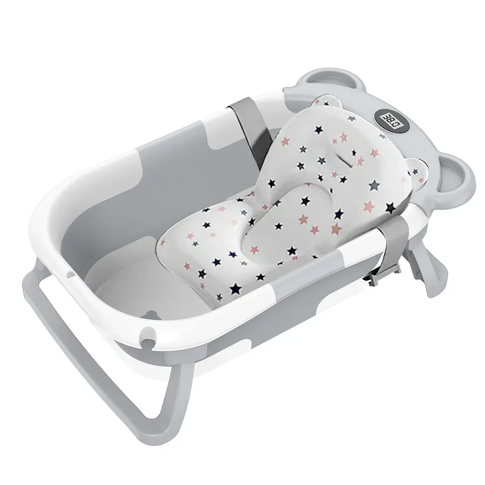 Miniature : Portable Foldable Baby Bathtub With Temperature S