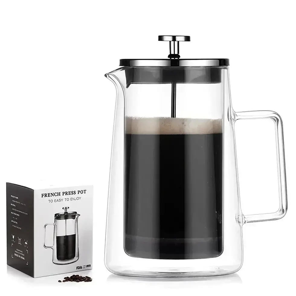 Miniature : High Borosilicate Glass French Press Double-Layer Pot Coffee Tool
