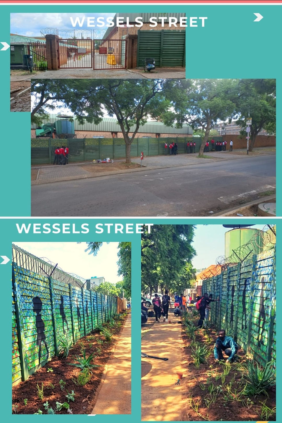 Community Project and painting a mural of 20m in collaboration with residents.