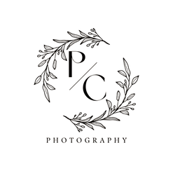 Paige Cuthbert Photography logo featuring the initials ‘PC’ surrounded by a delicate leafy wreath, with the name Paige Cuthbe
