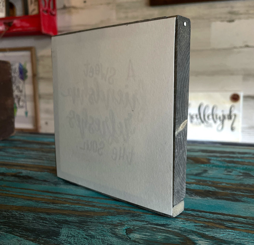 Thumbnail: back view of small rustic handmade sign