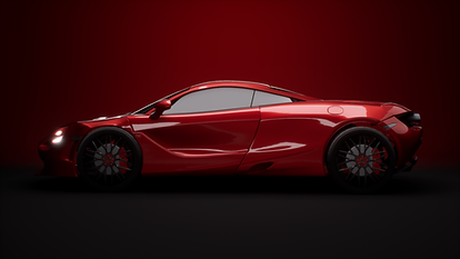 3D Render of a red sports car